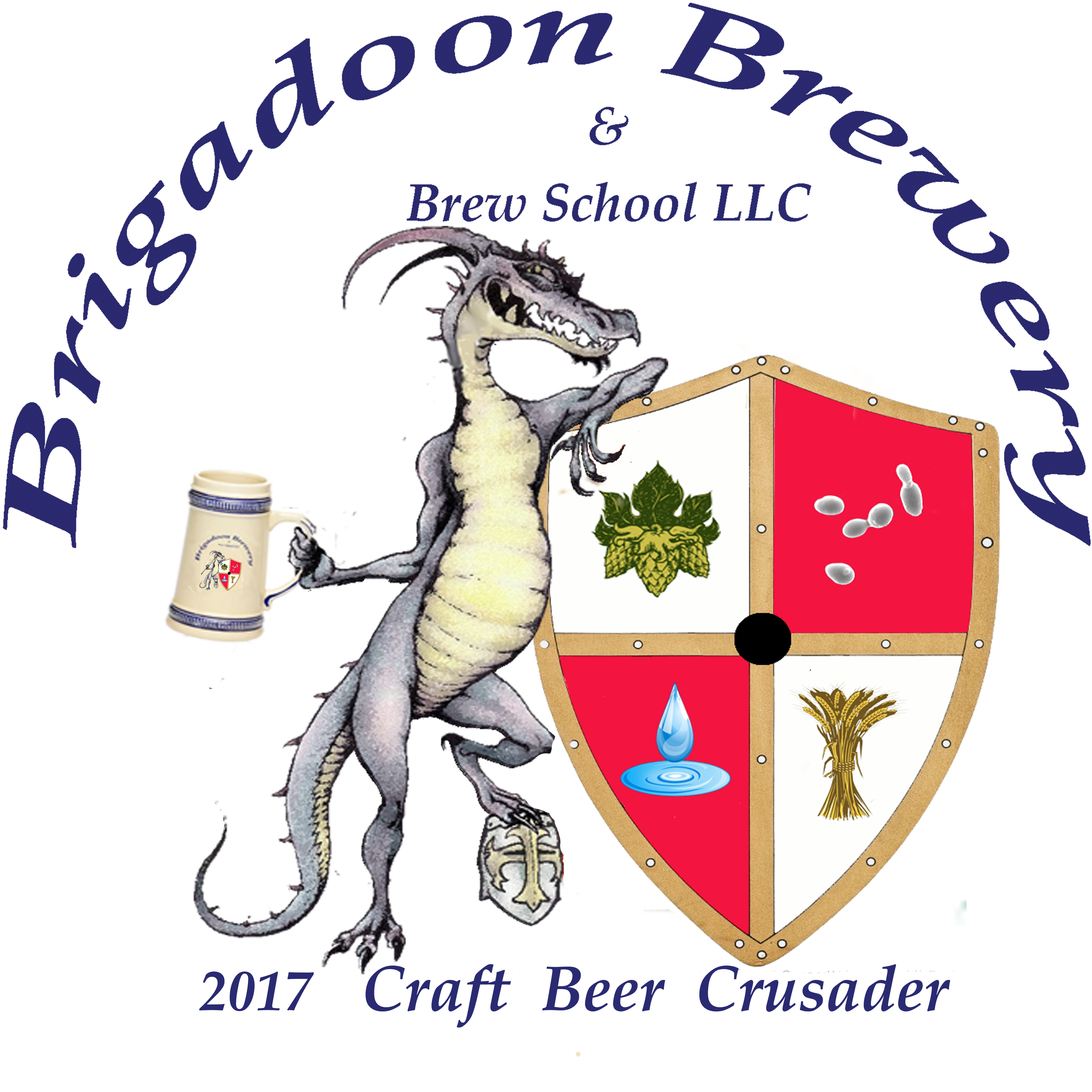 Craft Beer dragon and shield